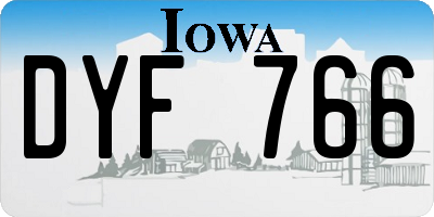 IA license plate DYF766