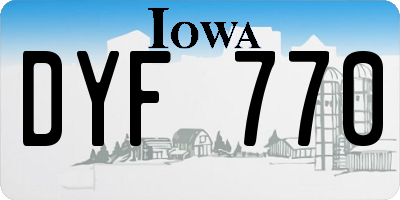IA license plate DYF770