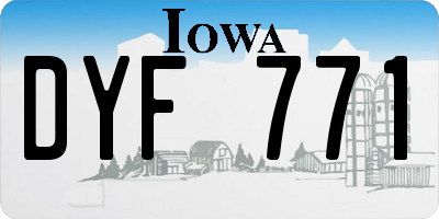 IA license plate DYF771