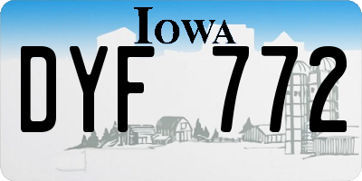 IA license plate DYF772