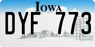 IA license plate DYF773