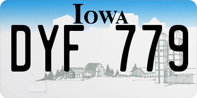 IA license plate DYF779