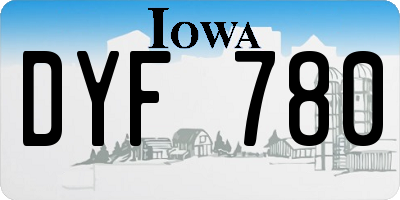 IA license plate DYF780