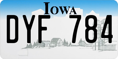 IA license plate DYF784