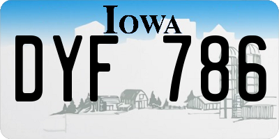 IA license plate DYF786