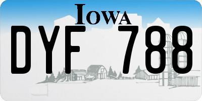 IA license plate DYF788