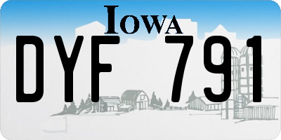 IA license plate DYF791