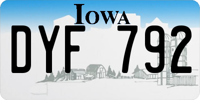 IA license plate DYF792