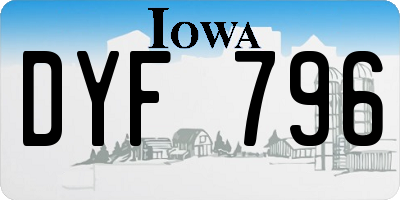 IA license plate DYF796