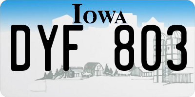 IA license plate DYF803