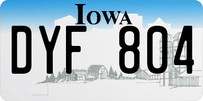 IA license plate DYF804