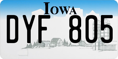IA license plate DYF805
