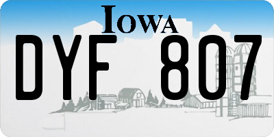 IA license plate DYF807