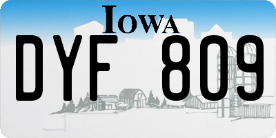 IA license plate DYF809