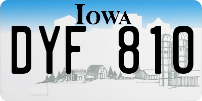 IA license plate DYF810