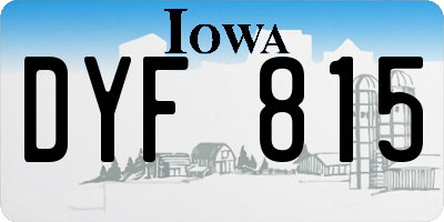IA license plate DYF815