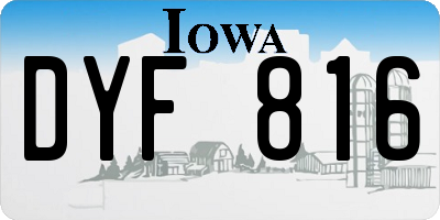 IA license plate DYF816