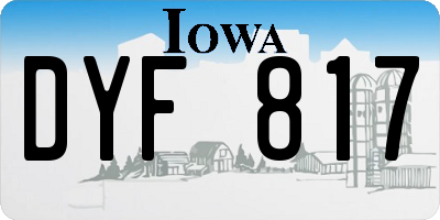 IA license plate DYF817