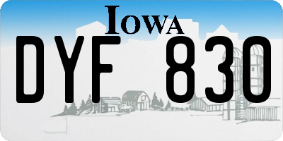 IA license plate DYF830