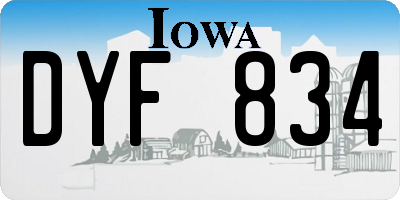 IA license plate DYF834