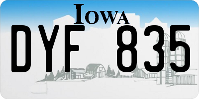 IA license plate DYF835
