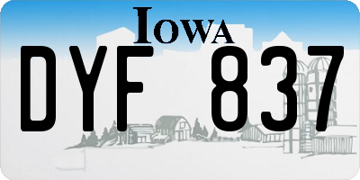 IA license plate DYF837