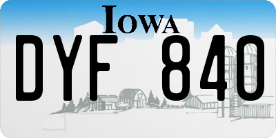 IA license plate DYF840
