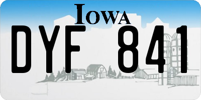 IA license plate DYF841