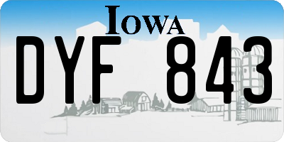 IA license plate DYF843