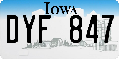 IA license plate DYF847