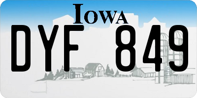 IA license plate DYF849