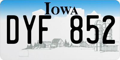IA license plate DYF852