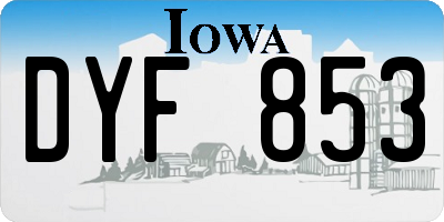 IA license plate DYF853