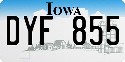 IA license plate DYF855