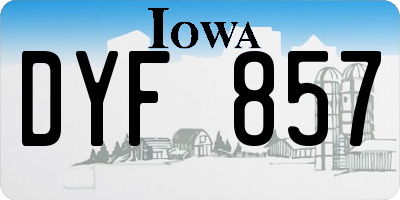 IA license plate DYF857