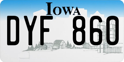IA license plate DYF860
