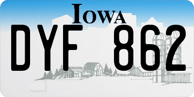 IA license plate DYF862