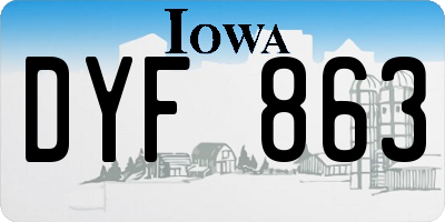 IA license plate DYF863
