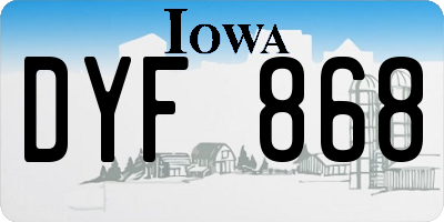 IA license plate DYF868
