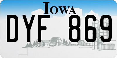 IA license plate DYF869