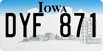 IA license plate DYF871