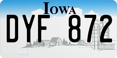 IA license plate DYF872