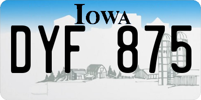IA license plate DYF875