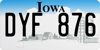 IA license plate DYF876
