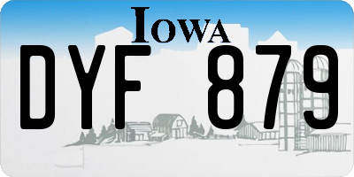 IA license plate DYF879