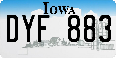 IA license plate DYF883