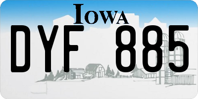 IA license plate DYF885