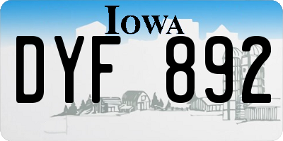 IA license plate DYF892
