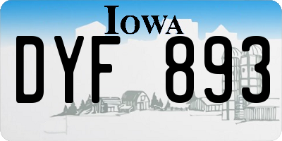 IA license plate DYF893