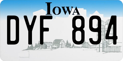IA license plate DYF894